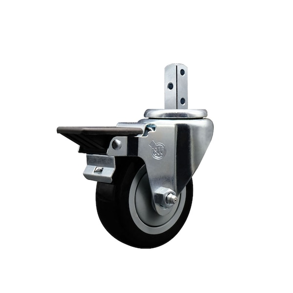 3.5'' Black Polyurethane Wheel Swivel 7/8'' Square Stem Caster with Brake